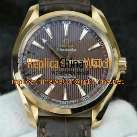 Replica Omega Seamaster Aqua Terra 150M Rose Gold Brown Dial Swiss 8501