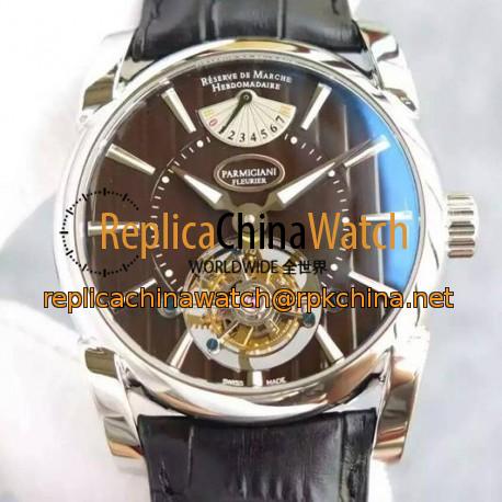 Replica Parmigiani Fleurier Tonda Tourbillon Stainless Steel Brown Dial Swiss Tourbillon