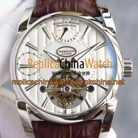 Replica Parmigiani Fleurier Tonda Tourbillon Stainless Steel White Dial Swiss Tourbillon