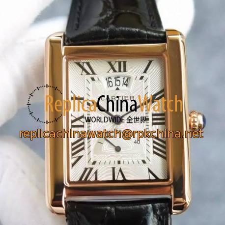 Replica Cartier Tank Louis Cartier Extra Large W1560003 Rose Gold White Dial Swiss 2824-2