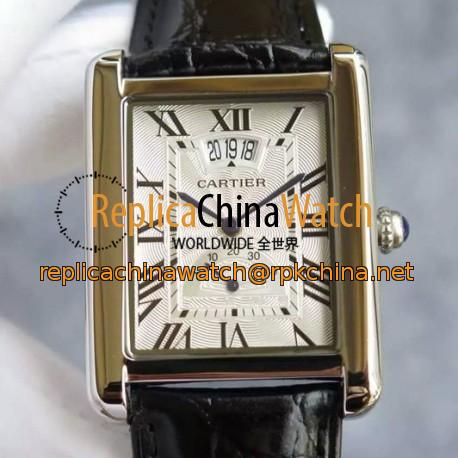 Replica Cartier Tank Louis Cartier Extra Large W1560003 Stainless Steel White Dial Swiss 2824-2