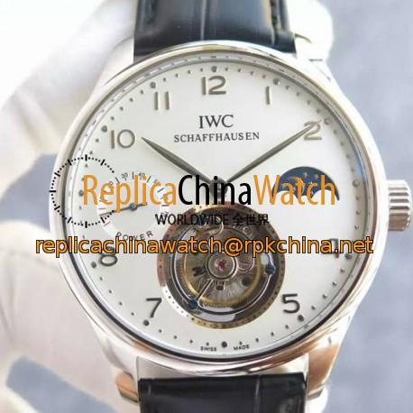 Replica IWC Portuguese Regulateur Tourbillon Stainless Steel White Dial Steel Markers Swiss Tourbillon