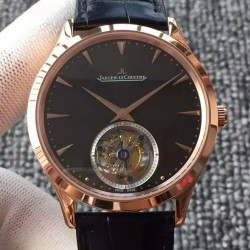 Replica Jaeger-LeCoultre Master Ultra Thin Tourbillon Rose Gold Black Dial Swiss Tourbillon