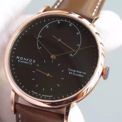 Replica Nomos Lambda Rose Gold Black Dial German DUW 1001