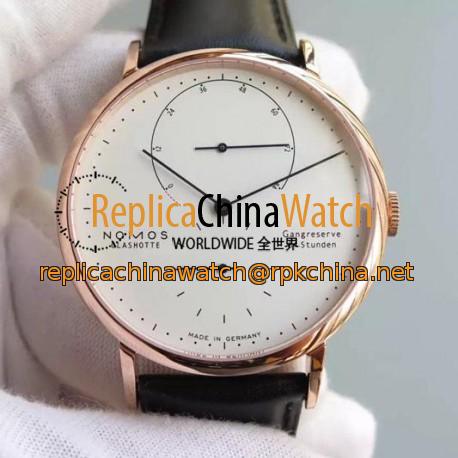 Replica Nomos Lambda Rose Gold White Dial German DUW 1001