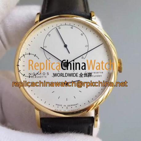 Replica Nomos Lambda Yellow Gold White Dial German DUW 1001