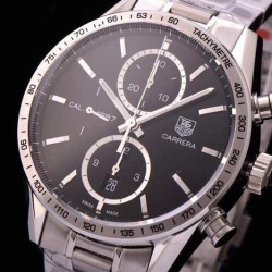 Replica Tag Heuer Carrera Calibre 1887 Stainless Steel Black Dial Swiss 1887