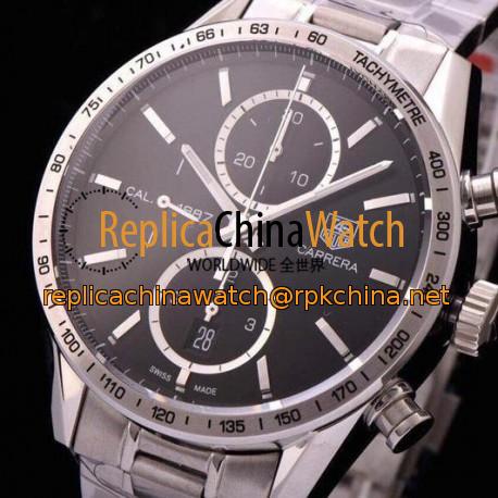 Replica Tag Heuer Carrera Calibre 1887 Stainless Steel Black Dial Swiss 1887