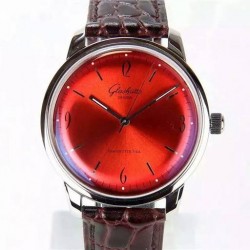 Replica Glashutte Senator Sixties Stainless Steel Red Dial Swiss Caliber 39-52