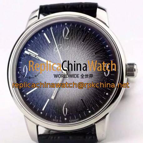 Replica Glashutte Senator Sixties Stainless Steel Gray Dial Swiss Caliber 39-52