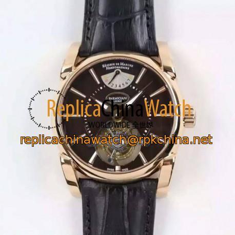 Replica Parmigiani Fleurier Tonda Tourbillon Rose Gold Brown Dial Swiss Tourbillon