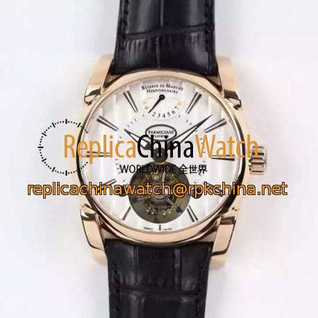 Replica Parmigiani Fleurier Tonda Tourbillon Rose Gold White Dial Swiss Tourbillon