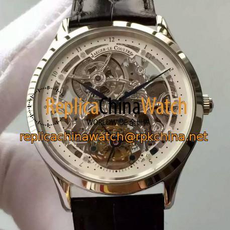 Replica Jaeger-LeCoultre Master Ultra Thin Tourbillon Stainless Steel White & Skeleton Dial Swiss Tourbillon