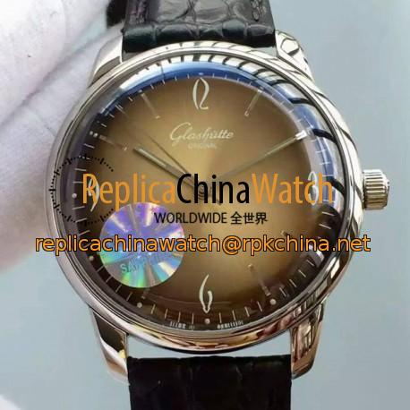 Replica Glashutte Senator Sixties Stainless Steel Green Dial Swiss Caliber 39-52