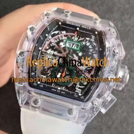 Replica Richard Mille RM011-01 R Mancini Shappire Black & Skeleton Dial Swiss 7750