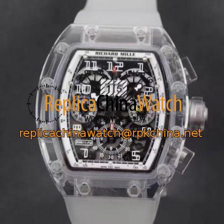 Replica Richard Mille RM011-FM Shappire White & Skeleton Dial Swiss 7750