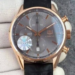 Replica Tag Heuer Carrera Calibre 1887 Rose Gold  Gray Dial Swiss 1887