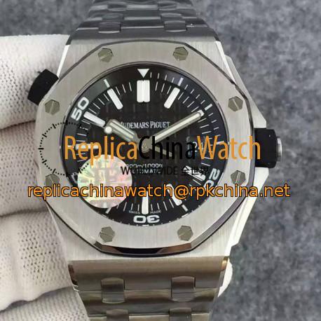 Replica Audemars Piguet Royal Oak Offshore Diver 15710 Stainless Steel Black Dial Swiss 3120