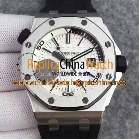 Replica Audemars Piguet Royal Oak Offshore Diver 15710 Stainless Steel White Dial Swiss 3120