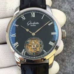 Replica Glashutte Original Senator Excellence Tourbillon Stainless Steel Black Dial Swiss Tourbillon