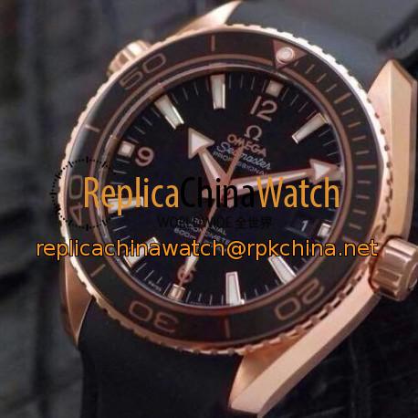 Replica Omega Planet Ocean Professional 42MM Rose Gold Black Dial Swiss 8501