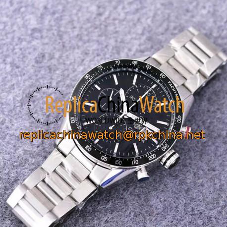 Replica Tag Heuer Carrera Calibre 16 Stainless Steel Black Dial Swiss 7750