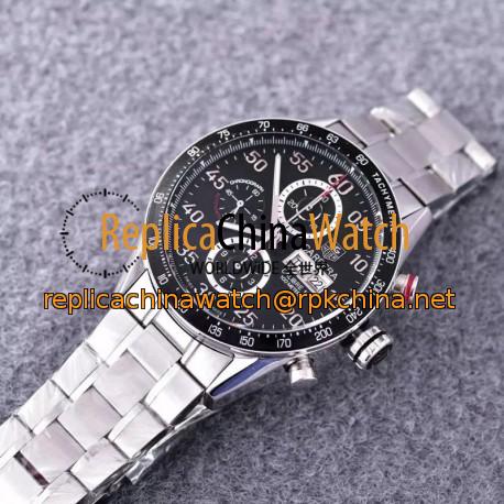 Replica Tag Heuer Carrera Calibre 16 CV2A10 Stainless Steel Black Dial Swiss Calibre 16