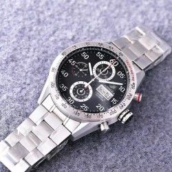 Replica Tag Heuer Carrera Calibre 16 CV2A11 Stainless Steel Black Dial Swiss Calibre 16