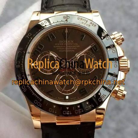 Replica Rolex Daytona Cosmograph 116515LN JH Rose Gold Brown Dial Swiss 4130 Run 6@SEC