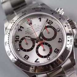 Replica Rolex Daytona Cosmograph 116509 JF Stainless Steel Silver Dial Swiss 7750 Run 6@SEC