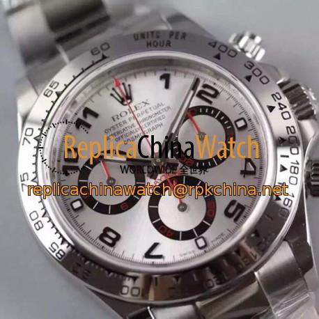 Replica Rolex Daytona Cosmograph 116509 JF Stainless Steel Silver Dial Swiss 7750 Run 6@SEC