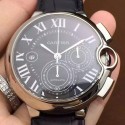 Replica Cartier Ballon Bleu Chronograph SS Black Dial Swiss 7750