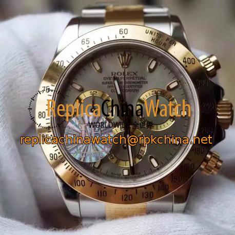 Replica Rolex Daytona Cosmograph 116503  JF Yellow Gold & Stainless Steel Anthracite Dial Swiss 7750 Run 6@SEC