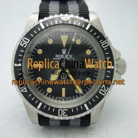 Replica Rolex Submariner T Military 5517 LF Stainless Steel Black Dial Swiss 2836-2