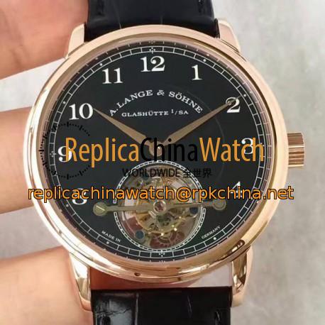 Replica A. Lange & Sohne 1815 Tourbillon 730.032 Rose Gold Black Dial Swiss L102.1