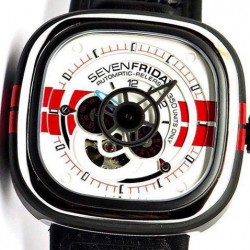 Replica Sevenfriday P3 BB PVD White & Red Dial Miyota 82S7