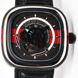 Replica Sevenfriday P3 BB PVD Black & Red Dial Miyota 82S7