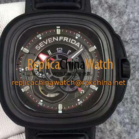 Replica SevenFriday Industrial Engines SF-P3/01 B0562 PVD Black Dial Miyota 82S7