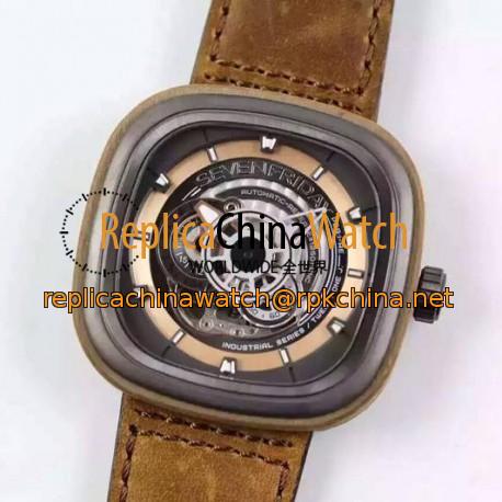 Replica SevenFriday P2B/03-W Woody Gold Dial Miyota 82S7