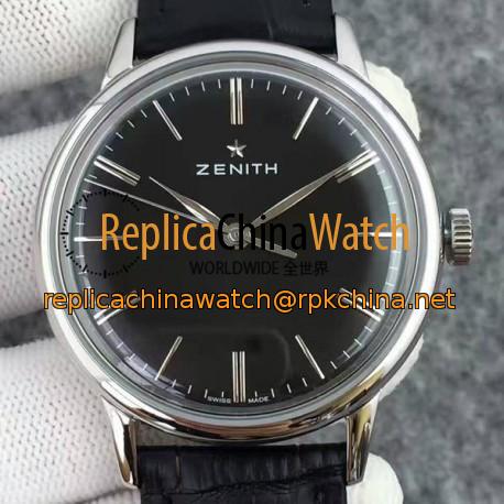 Replica Zenith Elite 6150 03.2270.6150/01.C493 Stainless Steel Black Dial Swiss Elite 6150