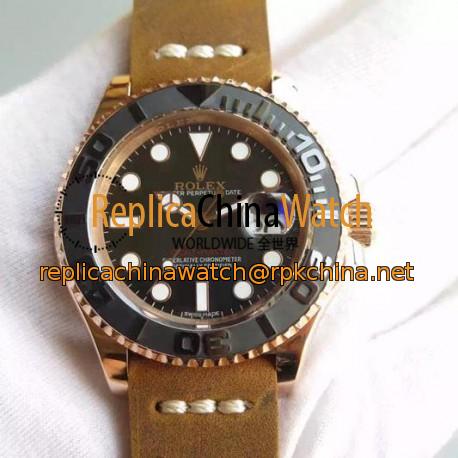 Replica Rolex Yacht-Master 40 116655 BP Rose Gold Black Dial Swiss 2836-2