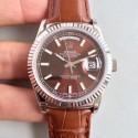 Replica Rolex Day-Date 118139 36MM V5 Stainless Steel Chocolate Dial Swiss 2836-2