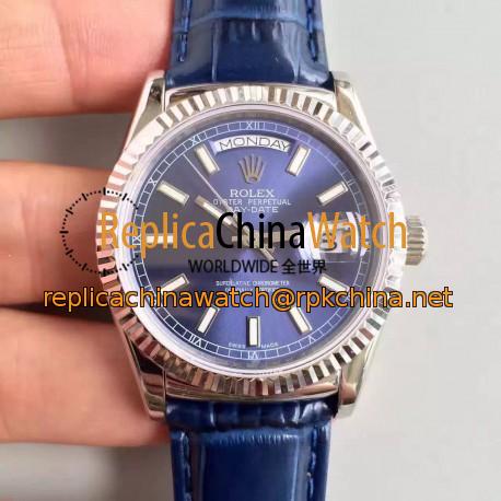 Replica Rolex Day-Date 118139 36MM V5 Stainless Steel Blue Dial Swiss 2836-2