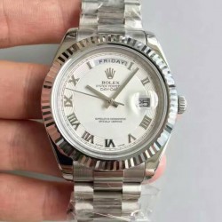 Replica Rolex Day-Date II 218239 41MM V6 Stainless Steel White Dial Swiss 2836-2