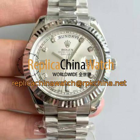 Replica Rolex Day-Date II 218239 41MM V6 Stainless Steel Sundust Dial Swiss 2836-2