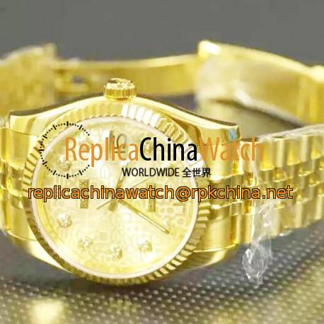 Replica Rolex Datejust 116238 36MM Yellow Gold Champagne Dial Swiss 2836-2