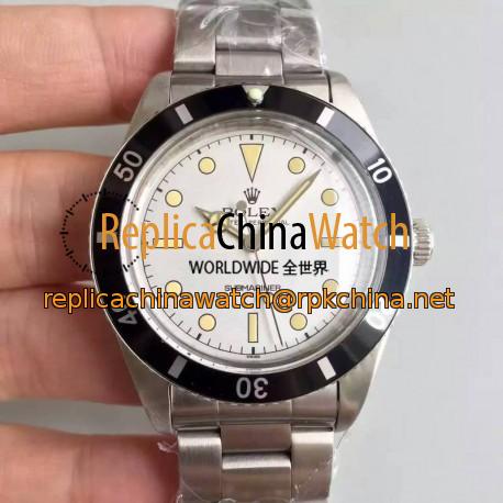 Replica Rolex Submariner 6538 Big Crown LF Stainless Steel White Dial Swiss 2836-2