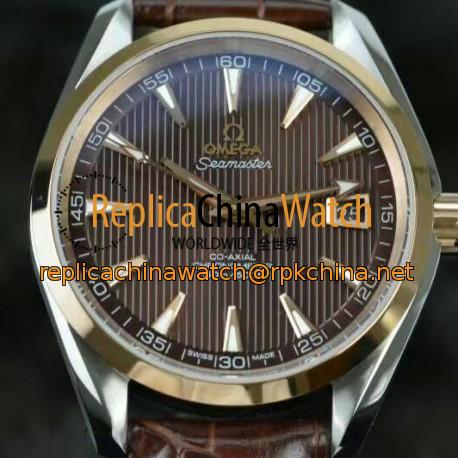 Replica Omega Seamaster Aqua Terra 150M 41MM Rose Gold & Stainless Steel Brown Dial Swiss 8501