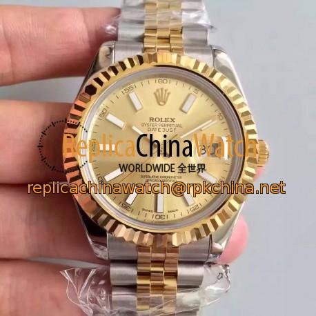 Replica Rolex Datejust 41 126333 41MM NF Stainless Steel & Yellow Gold Champagne Dial Swiss 2836-2