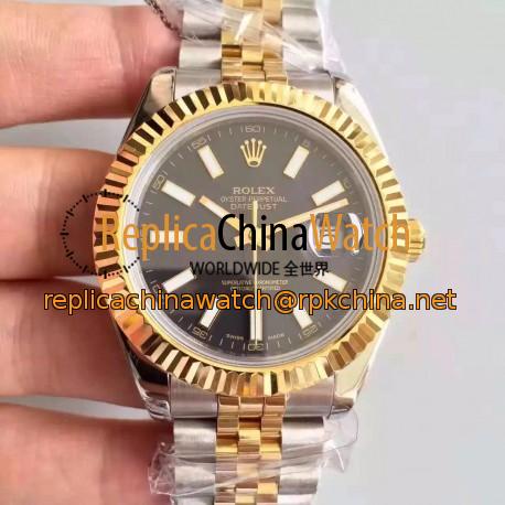 Replica Rolex Datejust 41 126333 41MM NF Stainless Steel & Yellow Gold Black Dial Swiss 2836-2